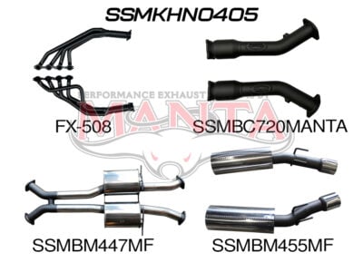 Holden VZ Monaro 3in Dual, 1 3/4in 4-1 Extractors,Muffler Centre, Muffler Rear With 4in Round Tips