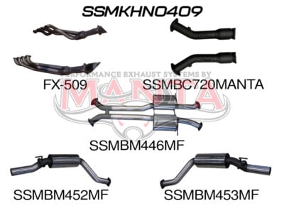 HSV VY VZ Maloo 3in Dual With 1 3/4in Extractors Centre Mufflers, Rear Mufflers With Tips (SSMKHN0409)