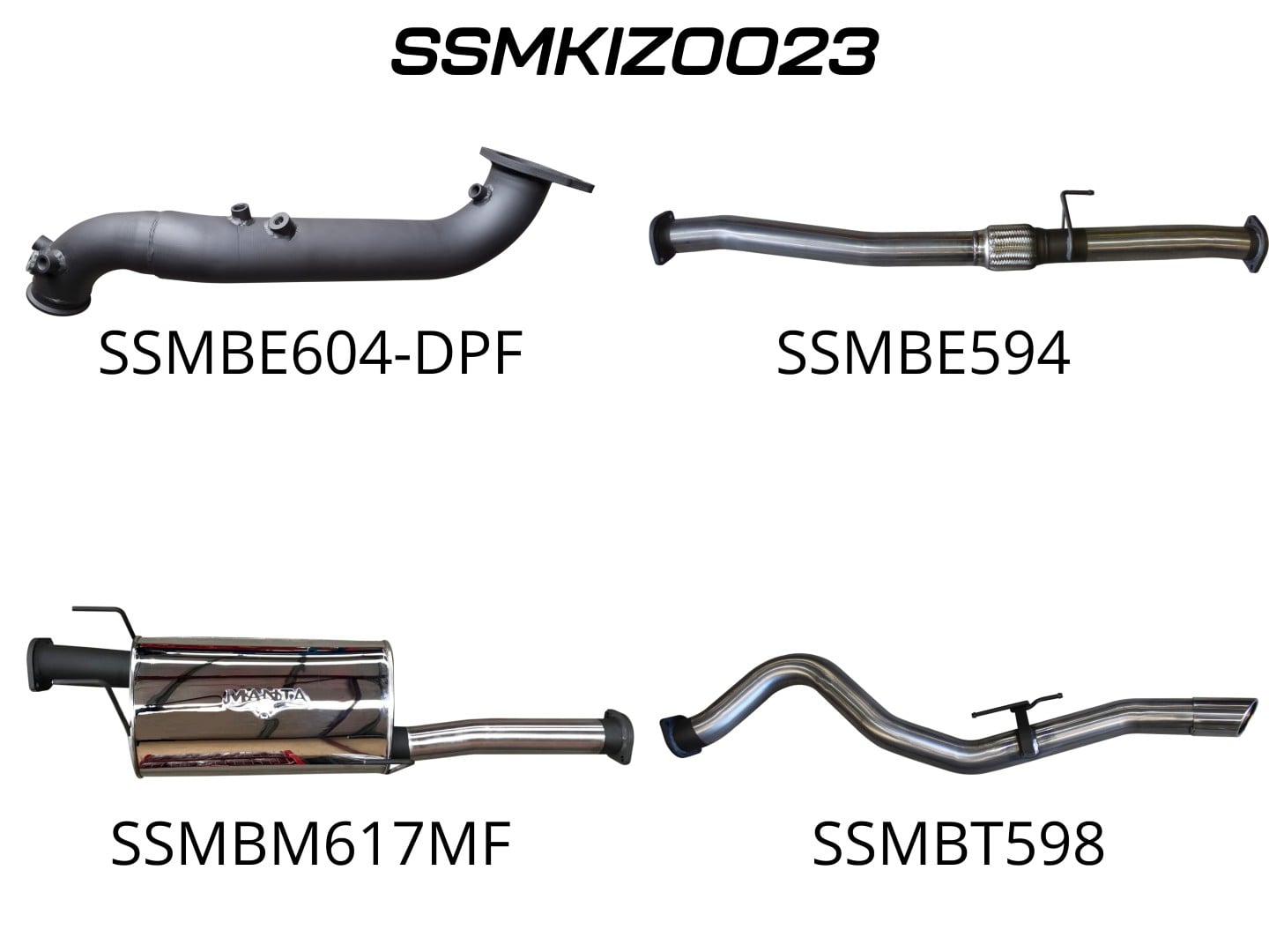 Isuzu D-Max 2020 ON 3.0L TURBO BACK WITHOUT CAT & WITH MUFFLER (SSMKIZ0023)