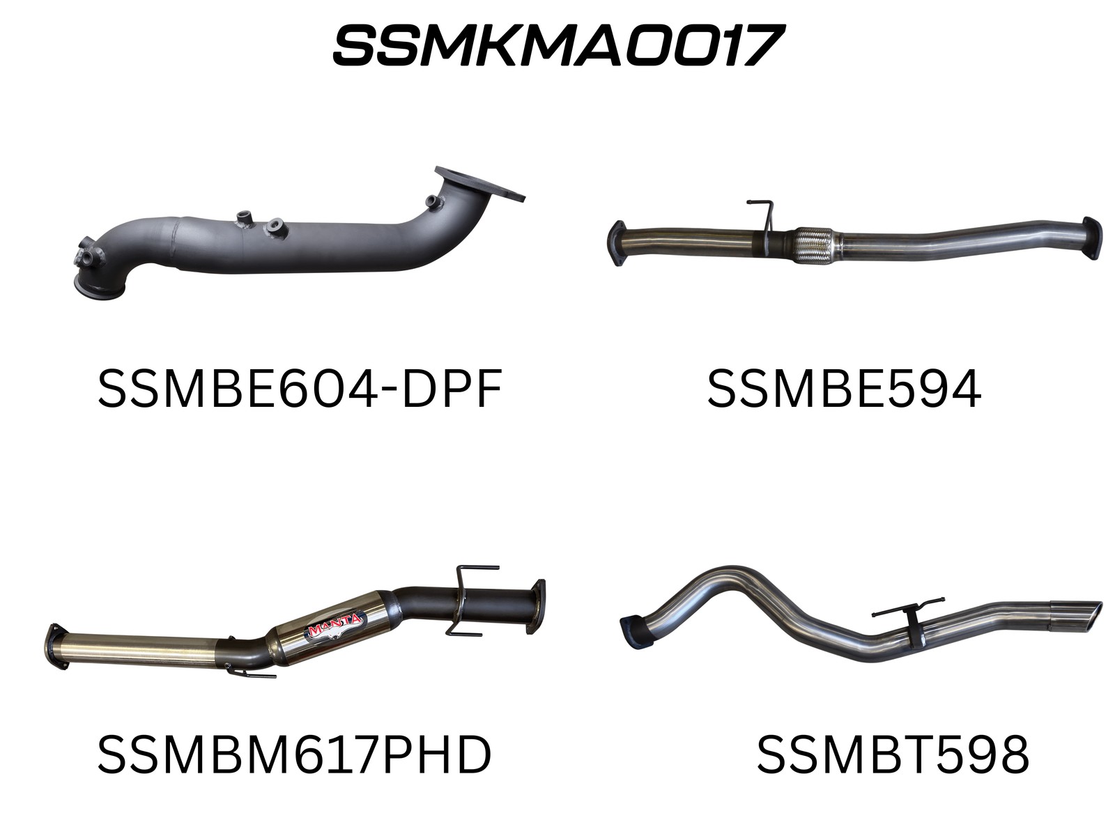 Mazda BT50 2020 ON 3.0L TURBO BACK WITHOUT CAT & WITH HOTDOG (SSMKMA0017)