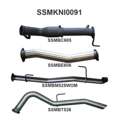 Nissan NP300 Navara 3in Turbo Back Exhaust System With Cat, WOM (SSMKNI0091)
