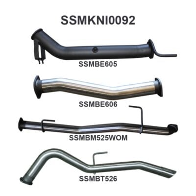 Nissan NP300 Navara 3in Turbo Back Exhaust System Without Cat, WOM (SSMKNI0092)