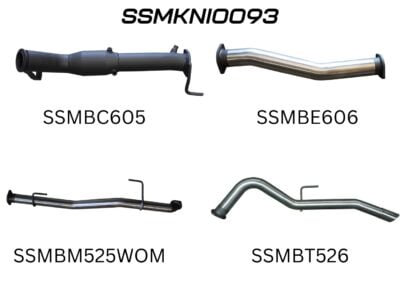 Nissan NP300 Navara 3in Turbo Back Exhaust System With Cat, Hotdog (SSMKNI0093)