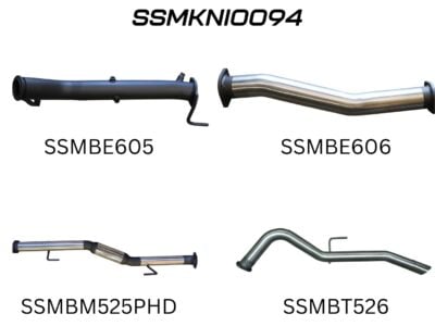 Nissan NP300 Navara 3in Turbo Back Exhaust System Without Cat, Hotdog (SSMKNI0094)