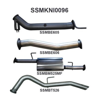 Nissan NP300 Navara 3in Turbo Back Exhaust System Without Cat, Muffler (SSMKNI0096)