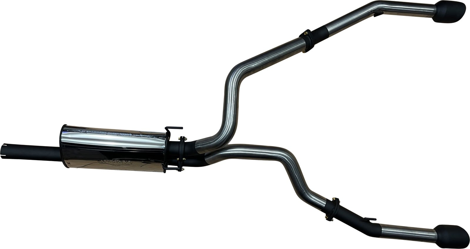 RAM DS 1500 5.7L V8 3in Single Into Twin, Cat Back Exhaust, With 5in Black Tips