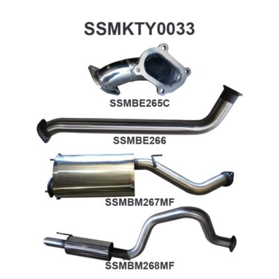 Toyota Landcruiser HDJ100 4.2L TD Wagon, 3in Turbo Back With Centre Muffler & Rear Muffler (SSMKTY0033)