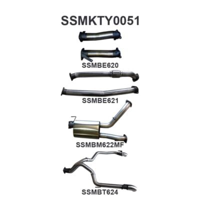 Toyota Landcruiser VDJ200 3in Dual NO Cat, W/Muffler, Exit L & R