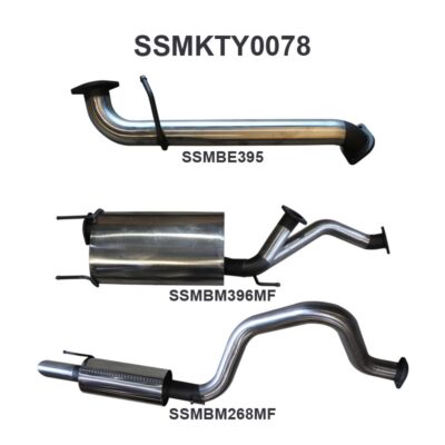 Toyota UZJ100 LANDCRUISER 4.7L V8 3in CAT-BACK EXHAUST WITH CENTRE & REAR MUFFLER (SSMKTY0078)