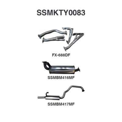 Toyota Landcruiser FZJ105 4.5L Extractors & 2.5in Muffler/Muffler (SSMKTY0083)