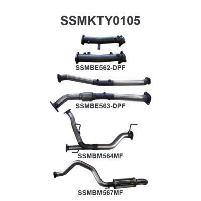 Toyota Landcruiser VDJ200 DPF 2.5in NO Cat, Muffler Rear Dump Tip (SSMKTY0105)
