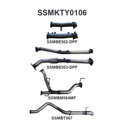 Toyota Landcruiser VDJ200 DPF 2.5in NO Cat, Muffler Rear Dump Tip (SSMKTY0106)