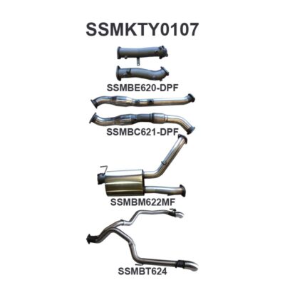 Toyota Landcruiser VDJ200 DPF 3in Dual With Cat & Muffler, Exit L & R (SSMKTY0107)