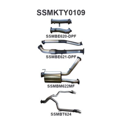 Toyota Landcruiser VDJ200 DPF 3in Dual NO Cat, Muffler, Exit L & R (SSMKTY0109)