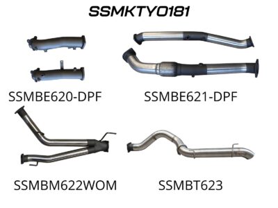 Toyota Landcruiser VDJ200 V8 DPF 3in Dual Turbo Back, Pipe Only system, 4in Tailpipe Exit (SSMKTY0181)