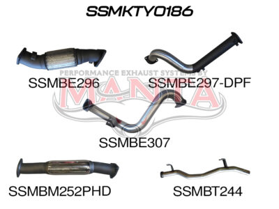 Toyota Landcruiser VDJ78 V8 Troopy 3in Turbo Back With Cat & Hotdog, DPF model (SSMKTY0186)