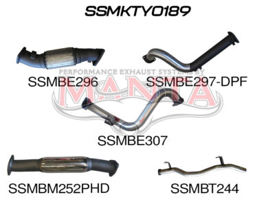 Toyota Landcruiser VDJ78 V8 Troopy 3in Turbo Back No Cat, with Hotdog, DPF model (SSMKTY0189)