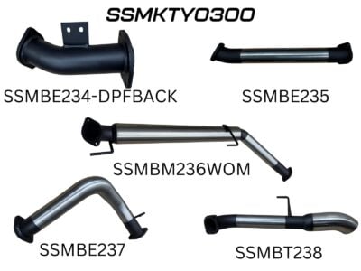 Landcruiser 300 Series V6, 3in DPF Back Without Muffler, 4in Chrome Tip