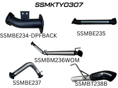 Landcruiser 300 Series V6, 3in DPF Back Without Muffler, 4in Black Tip