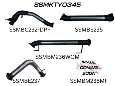 Landcruiser 300 Series V6, 3in Turbo Back With Cat & With Rear Muffler, 4in Chrome Tip