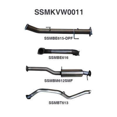 Volkswagen V6 Amarok 3in DUMP PIPE BACK With Resonator & Extended Tailpipe (SSMKVW0011)