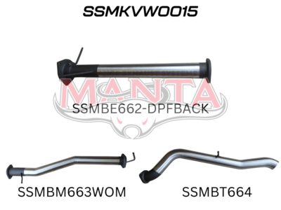 Volkswagen Amarok TDI600 V6 4/2023 On, 3in DPF Back Without Mufflers (SSMKVW0015)