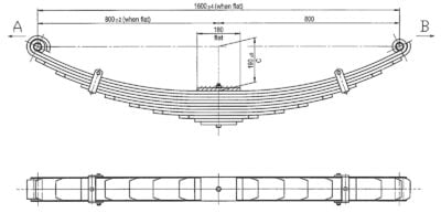 WCS Multileaf Spring for Western Star 4900/5900 Constellation (2000 on) with Screw Pins [Front] (WES 03)