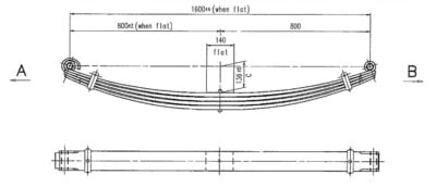 WCS Parabolic Leaf Spring for Western Star 4900/5900 Constellation (2000 on) with Screw Pins [Front]