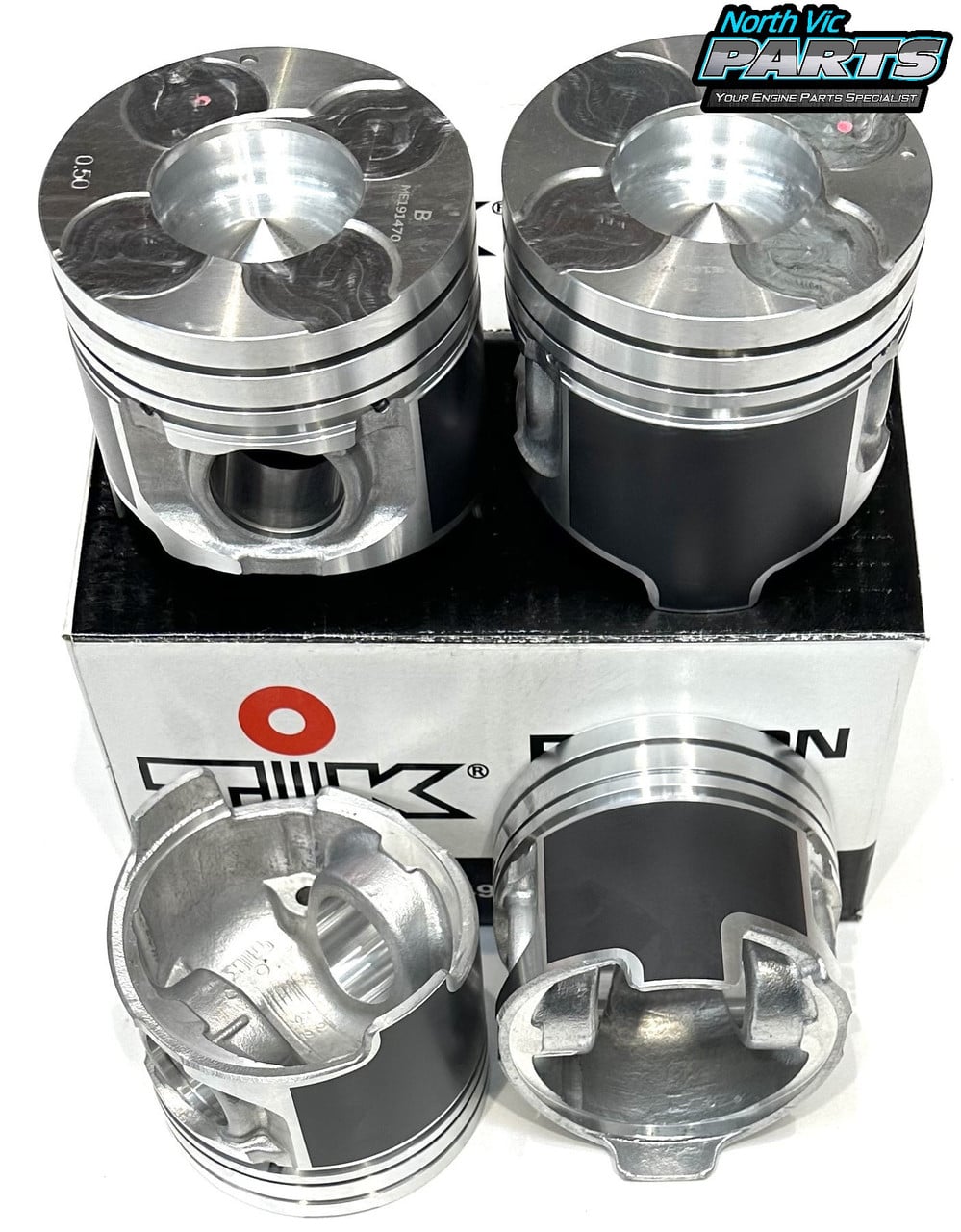 TIK Piston Set - No Alfin Insert | Mitsubishi 4M41T DOHC 16V Direct Injection North Vic Parts TIK Piston Set - No Alfin Insert | Mitsubishi 4M41T DOHC 16V Direct Injection
