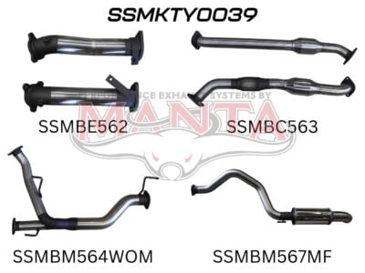Toyota Landcruiser VDJ200 2 1/2in Dual with Cats into 3in Rear Muffler with 4in Dump Tip