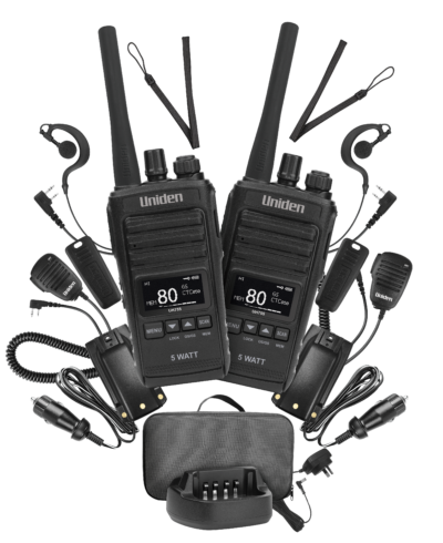 Uniden UH755-2DLX 5 Watt UHF Handheld Radio Deluxe Twin Pack