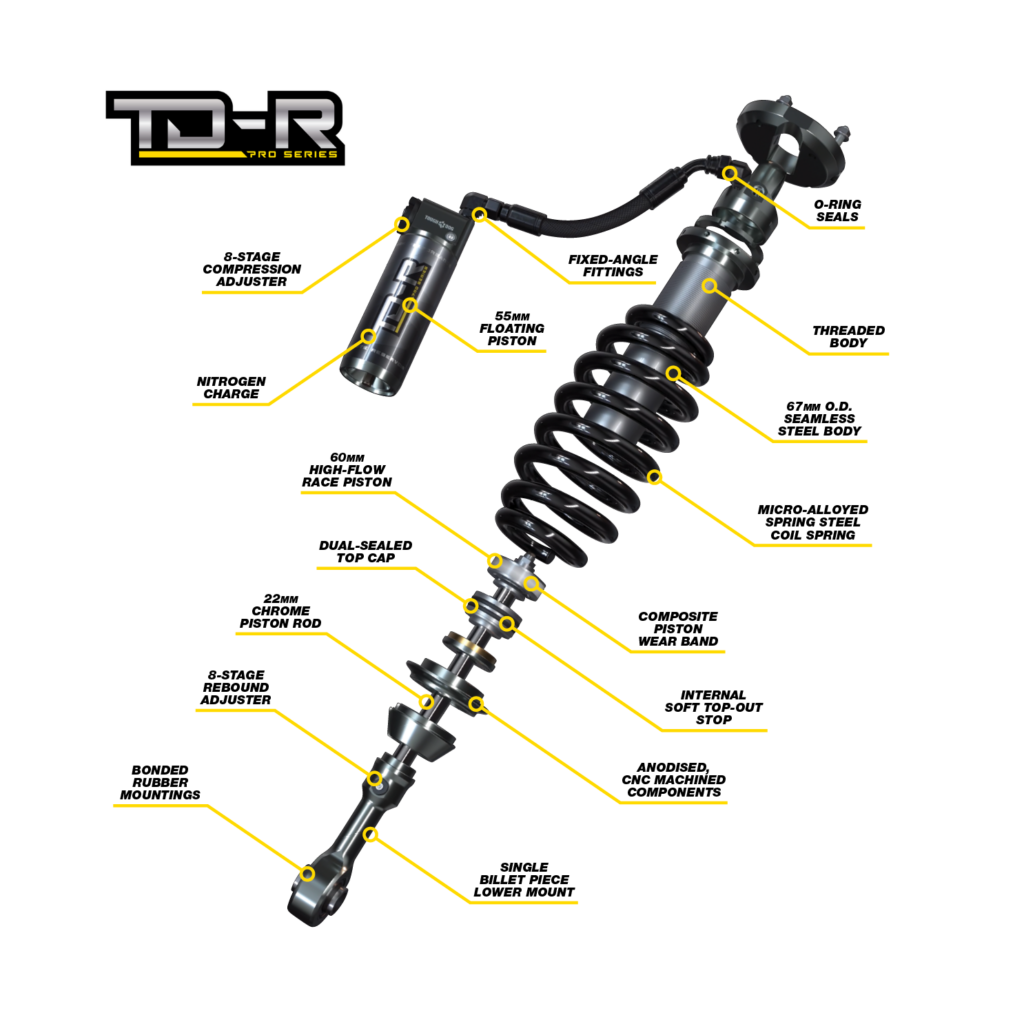 Tough Dog TD-R Pro Series Remote Reservoir Strut for Volkswagen Amarok (10/2022 on) - Image 2