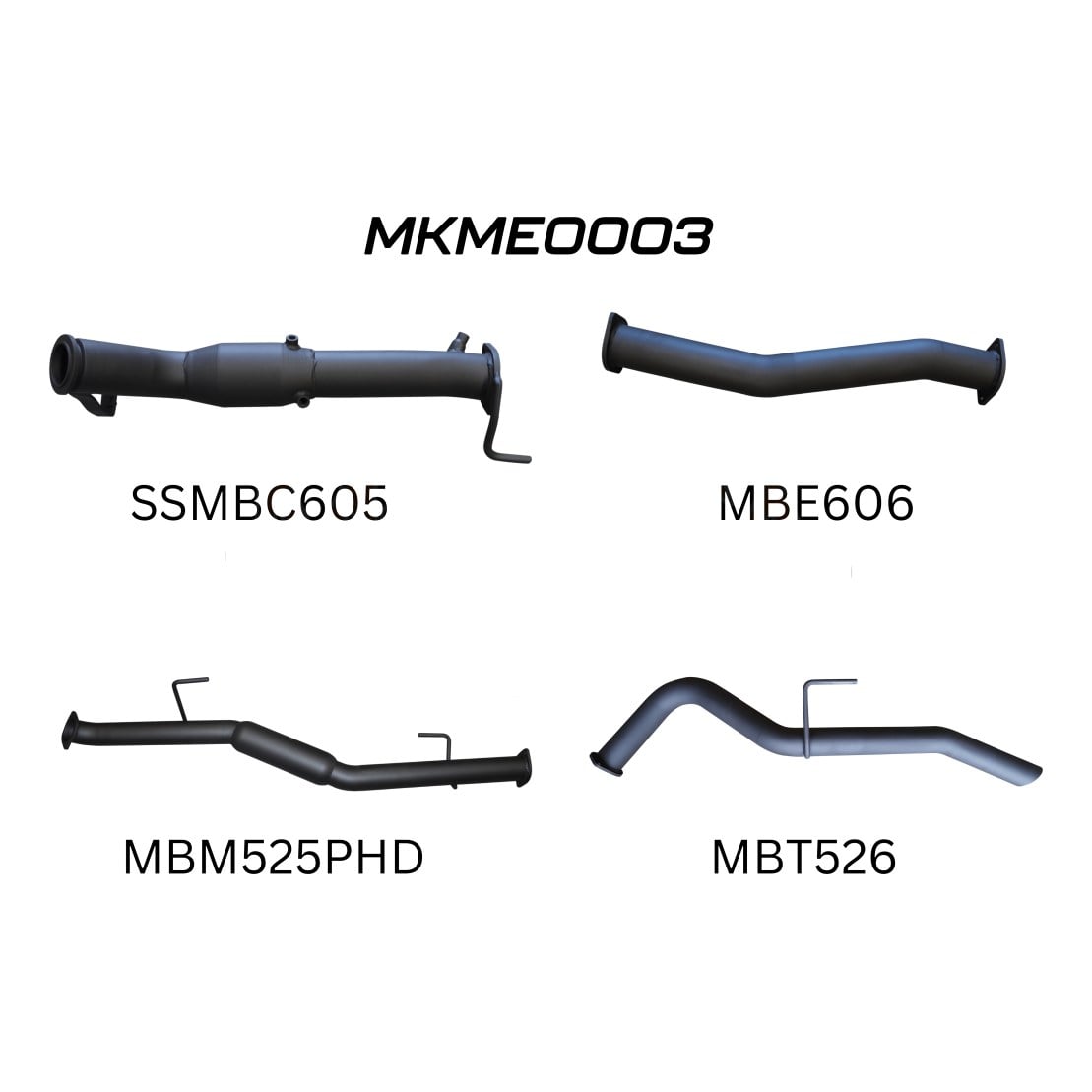 Mercedes X-Class 2.3L 3in Turbo Back Exhaust System With Cat & Hotdog (MKME0003)
