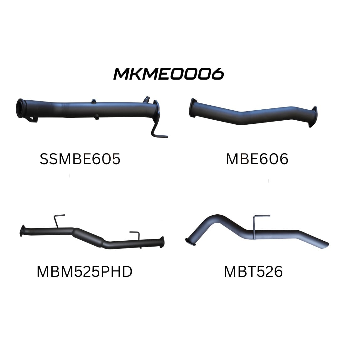 Mercedes X-Class 2.3L 3in Turbo Back Exhaust System without Cat, with Hotdog (MKME0006)