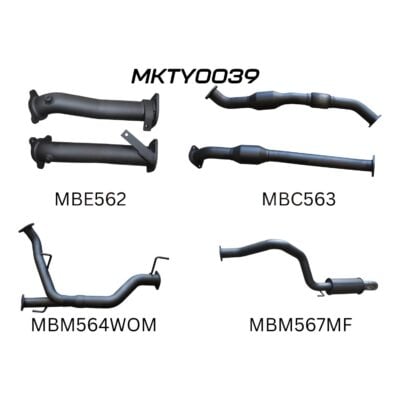 Toyota Landcruiser VDJ200 2 1/2 Dual with Cats, into 3in Rear Muffler, with 4in Dump Tip