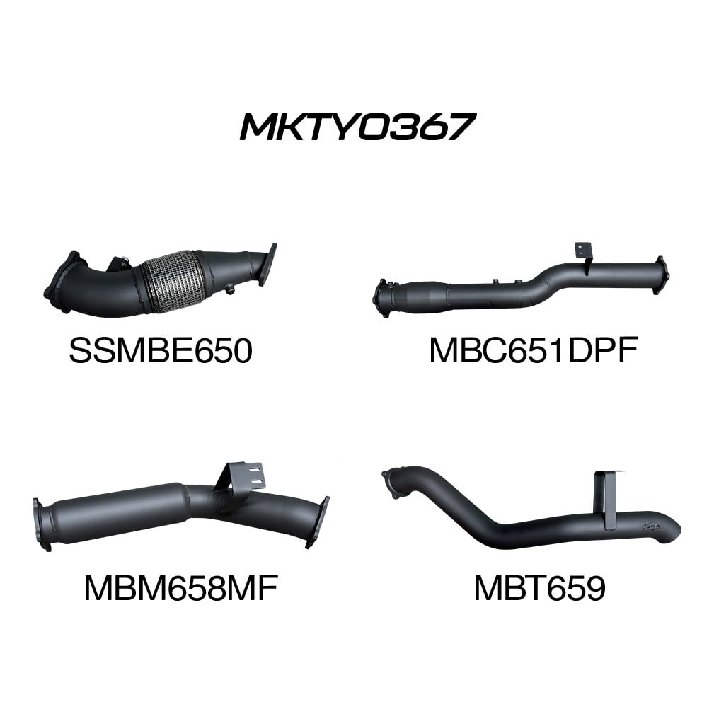 Toyota Landcruiser VDJ76 4.5L V8 (DPF) Wagon 4in Turbo Back with Cat & Muffler (MKTY0367)