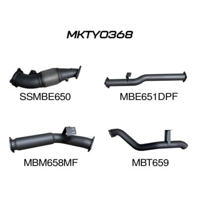 Toyota Landcruiser VDJ76 4.5L V8 (DPF) Wagon 4in Turbo Back without Cat & with Muffler (MKTY0368)