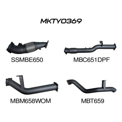 Toyota Landcruiser VDJ76 4.5L V8 (DPF) Wagon 4in Turbo Back with Cat & without Muffler (MKTY0369)