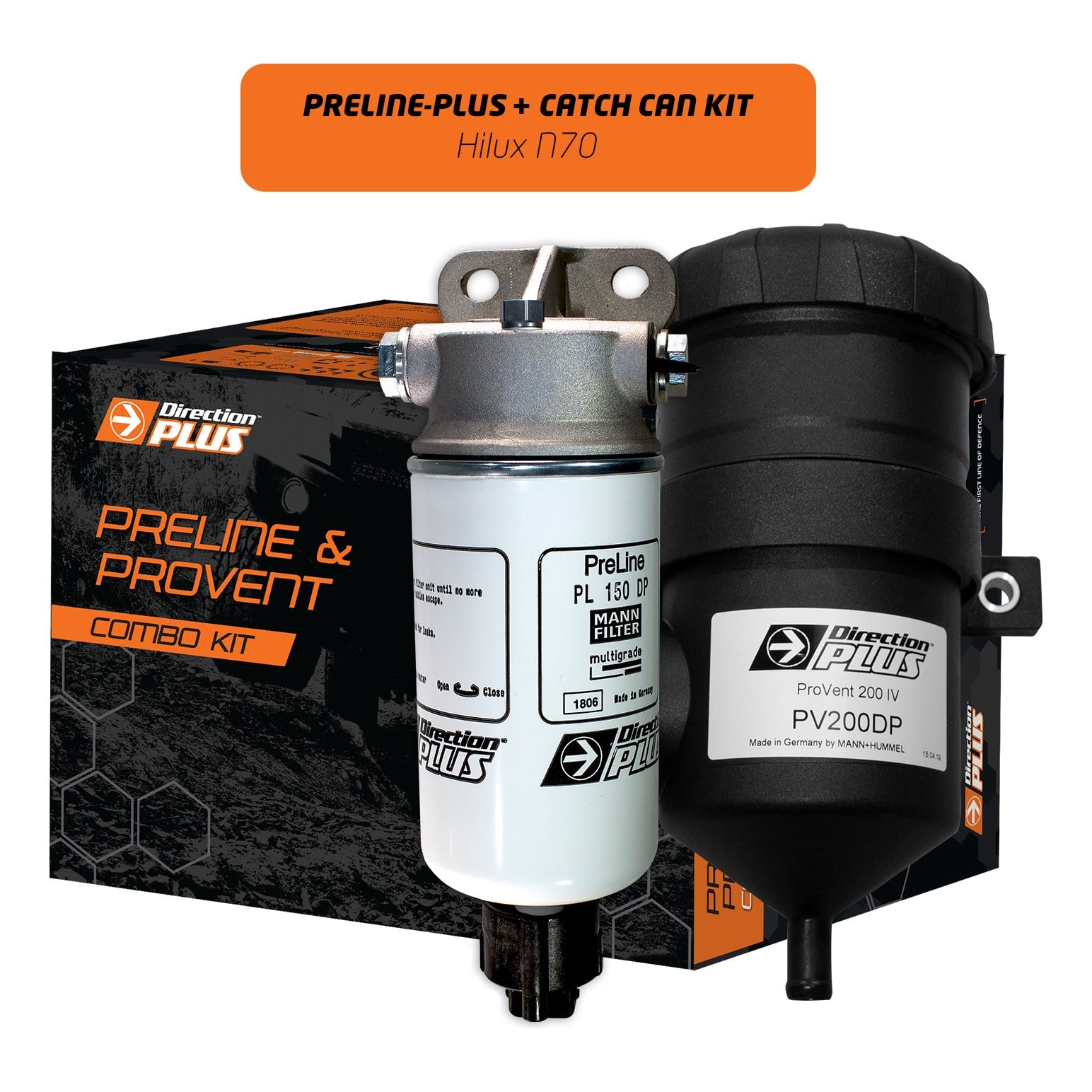 Preline Plus Pre Filter & Provent Catch Can Combo Kit Toyota Hilux N70 (PLPV613DPC)