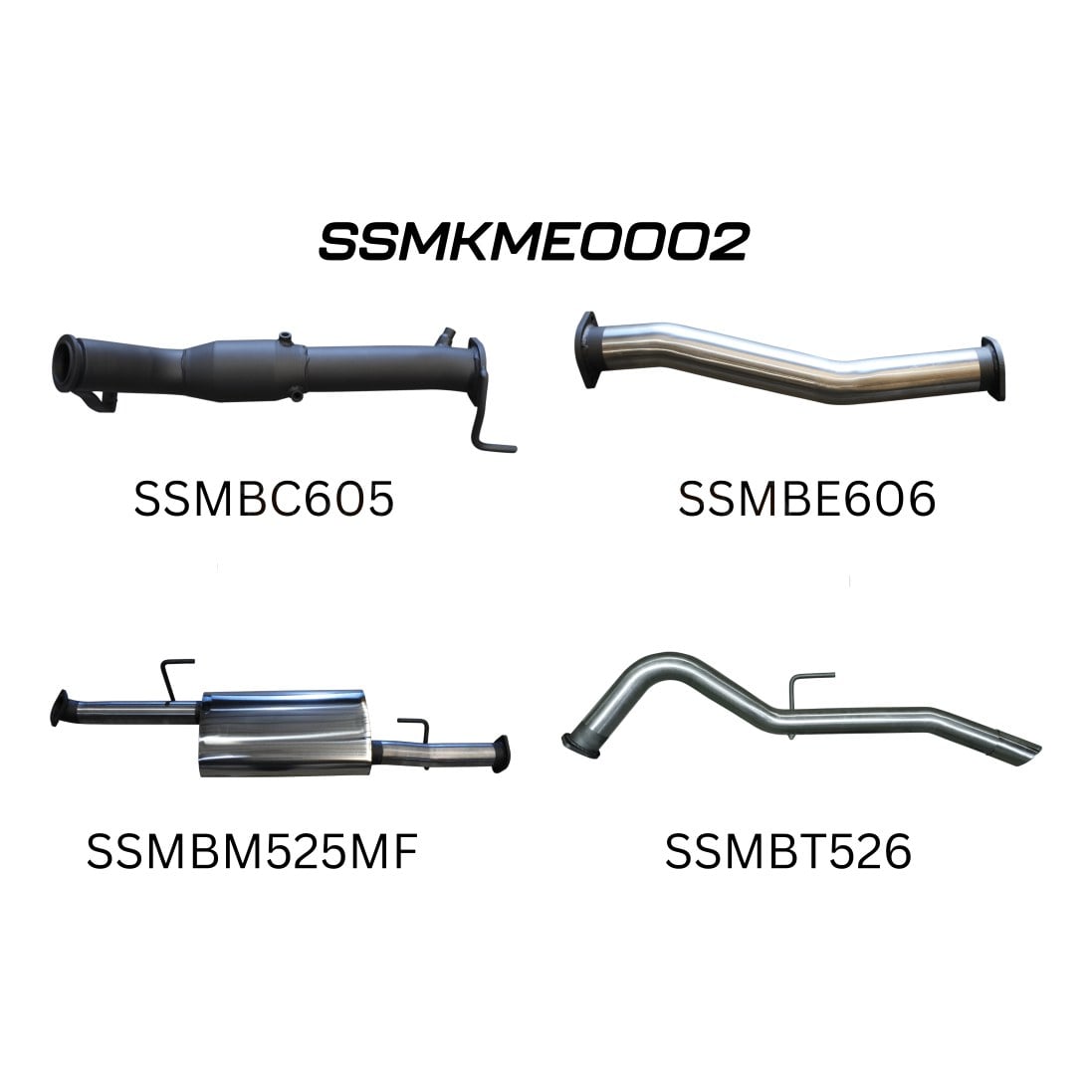 Mercedes X-Class 2.3L 3in Turbo Back Exhaust System With Cat & Muffler (SSMKME0002)