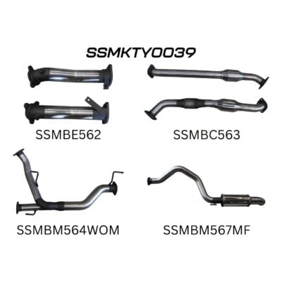 Toyota Landcruiser VDJ200 2 1/2in Dual with Cats into 3in Rear Muffler with 4in Dump Tip