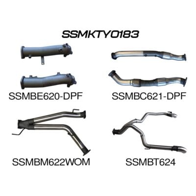 Toyota Landcruiser VDJ200 V8 DPF 3in Dual Turbo Back With Cats, NO MUFFLERS, Exit L&R (SSMKTY0183)