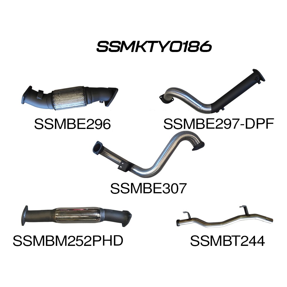 Toyota Landcruiser VDJ78 V8 Troopy 3in Turbo Back With Cat & Hotdog, DPF model (SSMKTY0186)